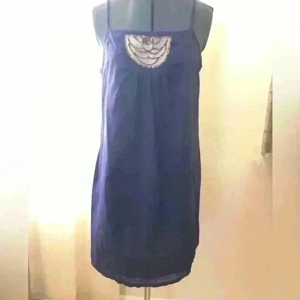 Old Navy Purple Spaghetti Strap Embellished Front Dress Women M